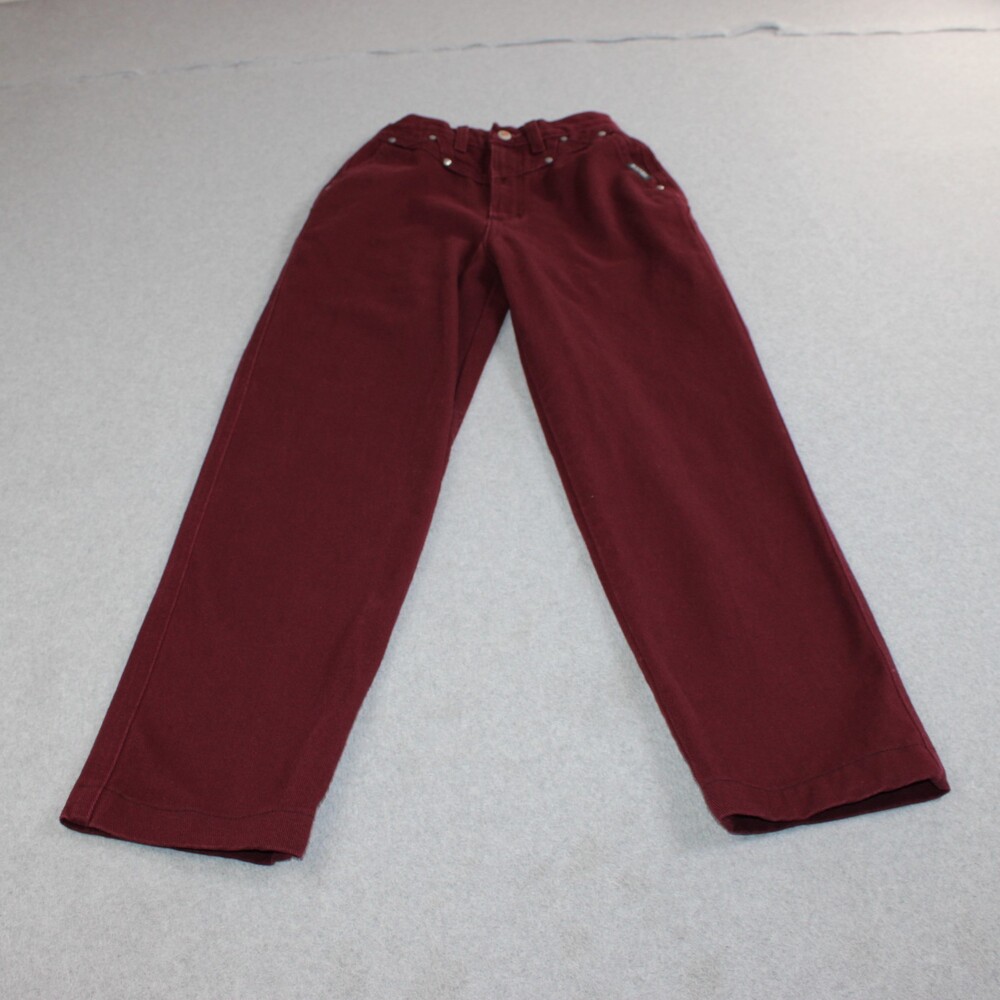 Vintage Rockies Jeans Women 4 (22x26.5) Red High Rise Denim Bareback Western 90s